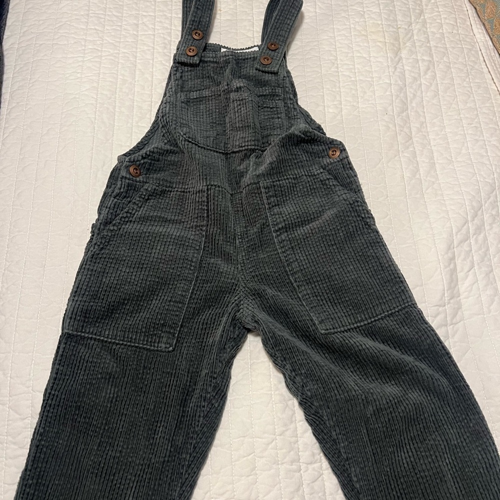 Zara Gray Corduroy Overalls